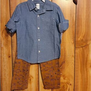 Nwt baby brown dog pant & shirt set Carters